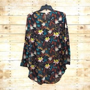 H&M black floral tunic or mini dress - SZ 10